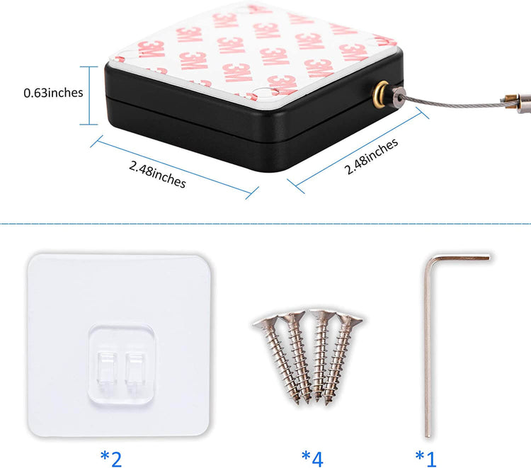 Automatic Door Closer kit with dimensions and included installation tools