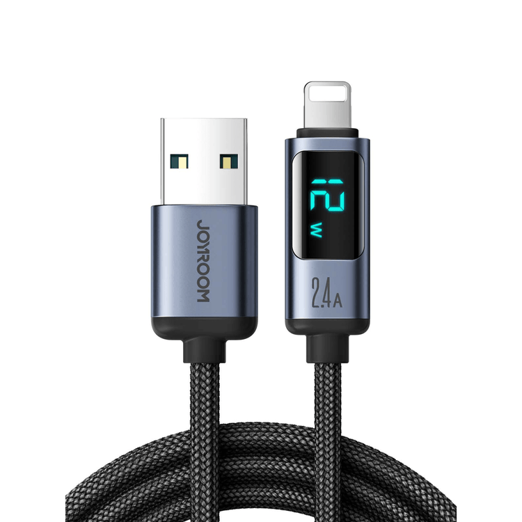 100W USB-C Cable with LED Display showcasing charging power in real-time, durable design.