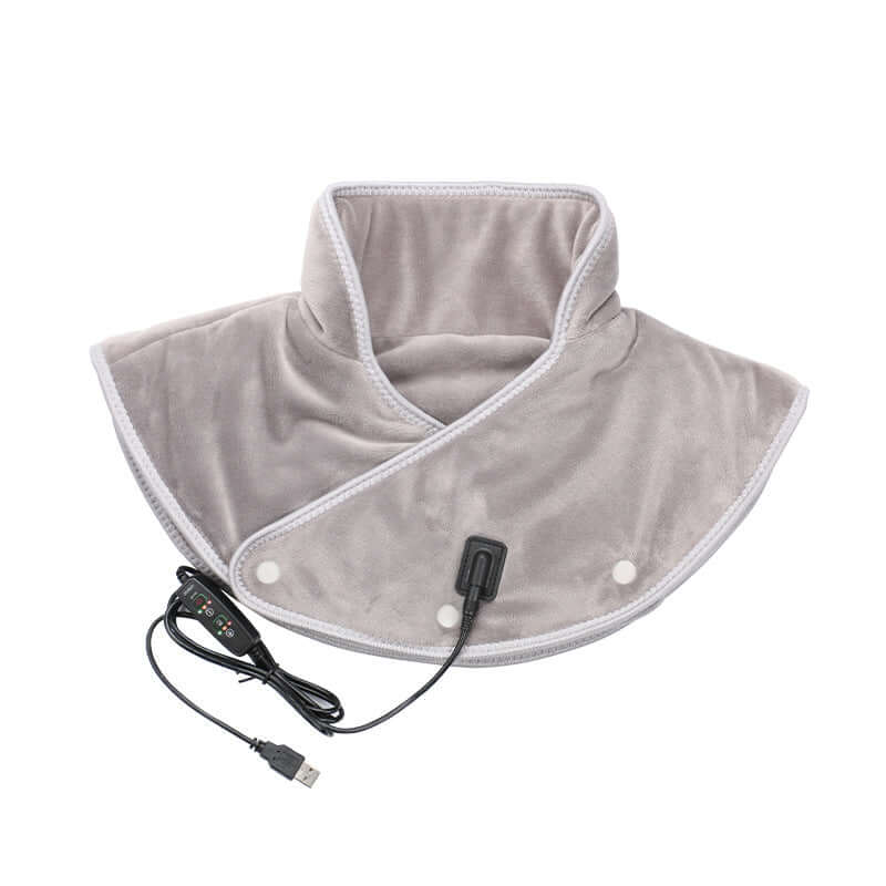 Electric Heated Neck & Shoulder Wrap for relaxing warmth and instant relief, featuring a USB connection for convenience.