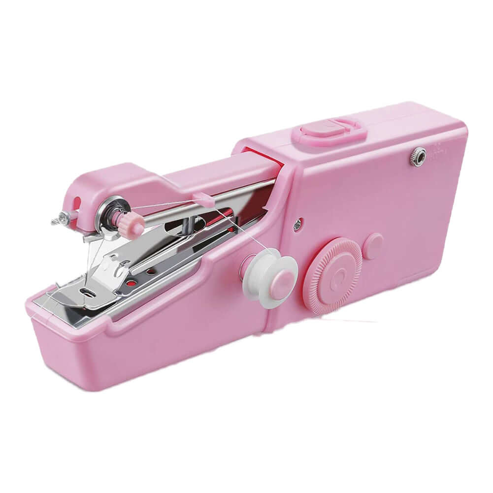 Pink Handheld Sewing Machine for quick and easy repairs, perfect for travel and fast fixes anywhere.