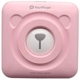 PeriPage Pocket Printer in pink, a cute bear-shaped inkless mini thermal printer for quick and easy printing on-the-go.