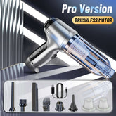 Car Vacuum Cleaner & Blower – Pro version with brushless motor and included attachments for superior cleaning performance.