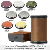 Rolling Knife Sharpener with various sharpening stones including 240