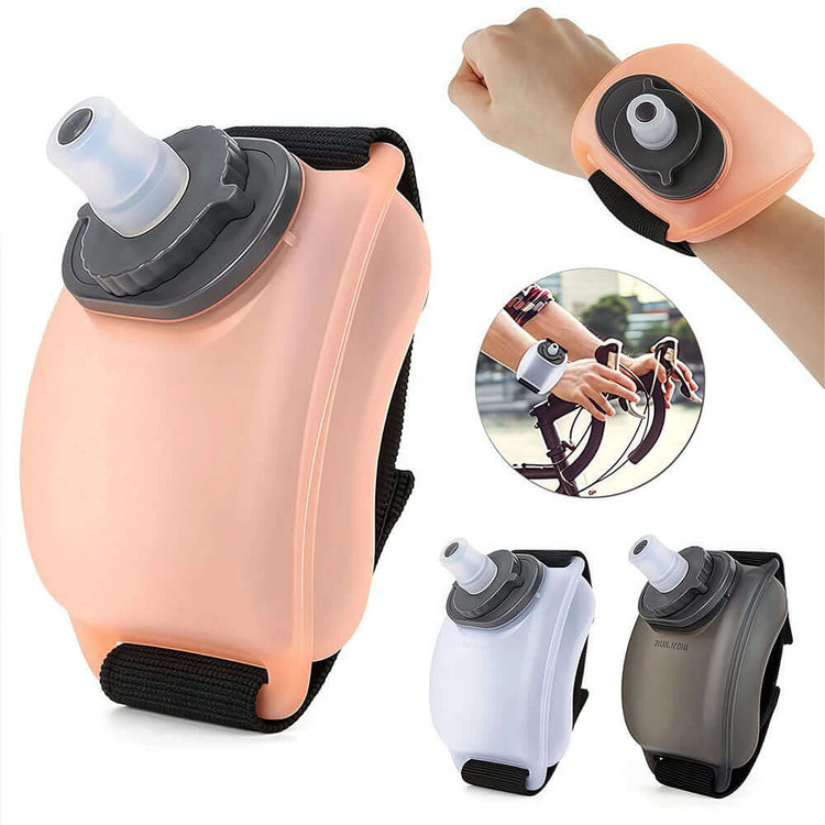 Wrist Water Bottle designed for hydration on the go, featuring a strap for easy wear during workouts.
