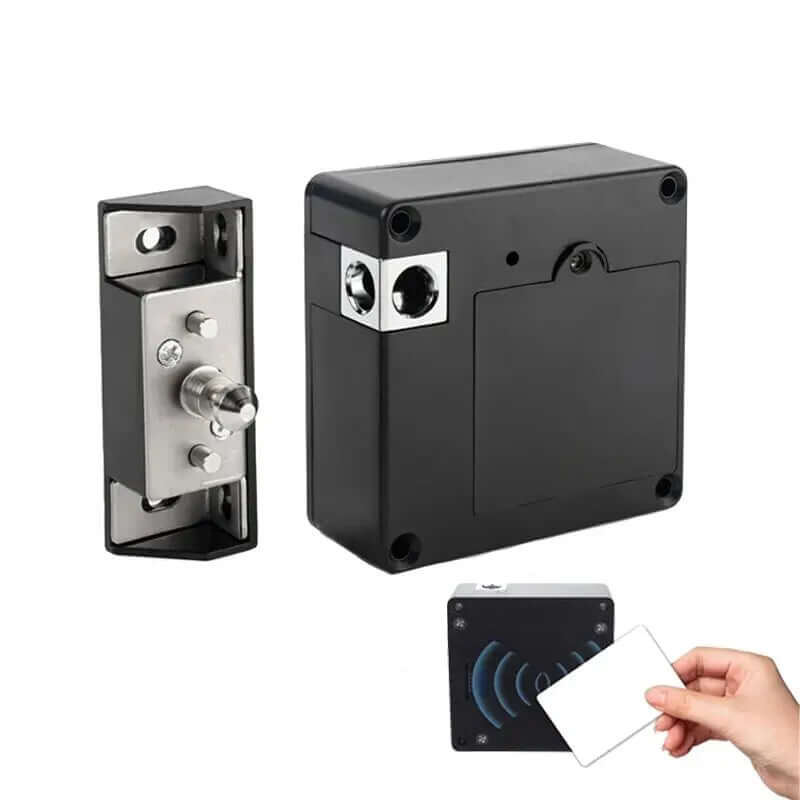 Smart Drawer Lock system with an invisible lock and keycard access for enhanced security and peace of mind.