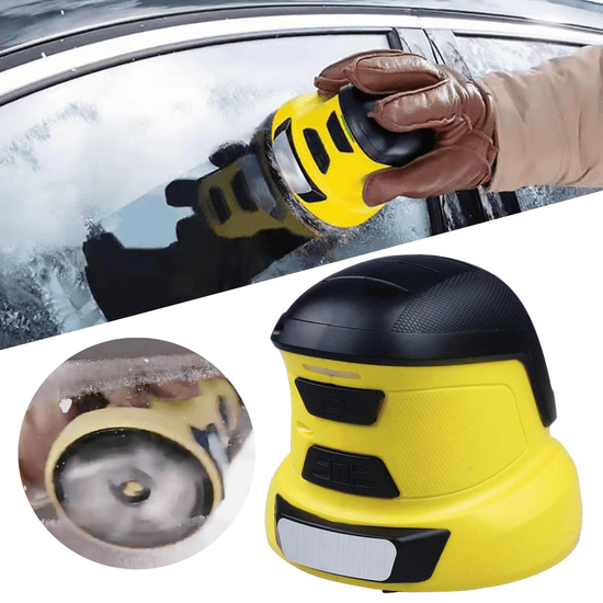 Electric Ice Scraper with powerful battery removing ice from car window