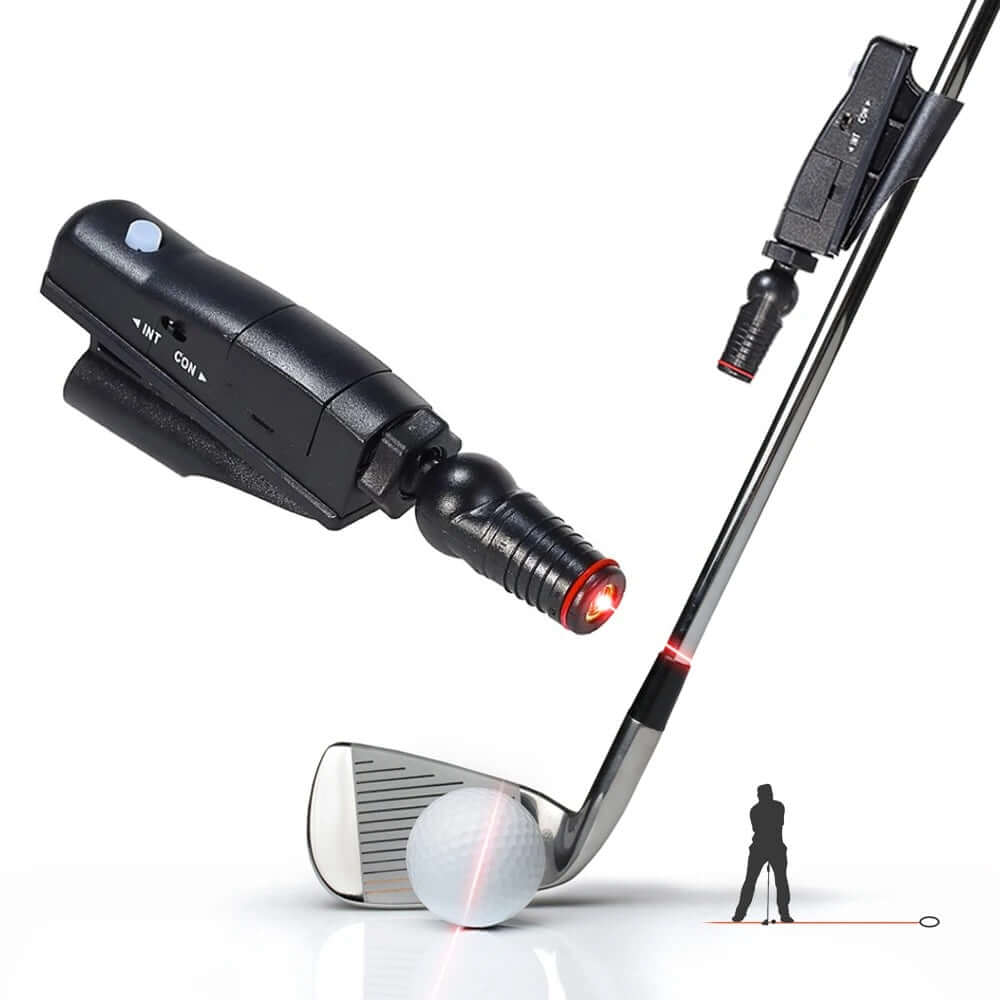 Golf Laser Putting Trainer showing laser alignment on putter for improved stroke accuracy.