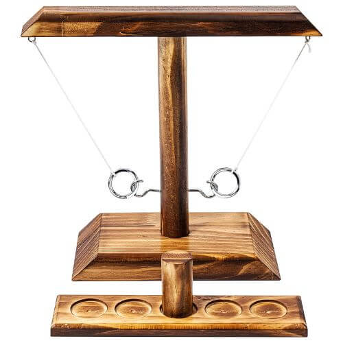 Ring Toss Hook Game - Fast Cup Battle Party Game with wooden base and hooks