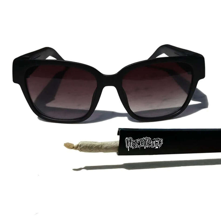 Hidden Storage Sunglasses with secret compartment, stylish design, and undercover storage feature.
