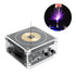 Bluetooth Tesla Coil with 10cm lightning and music display, showcasing electric sparks and modern design.