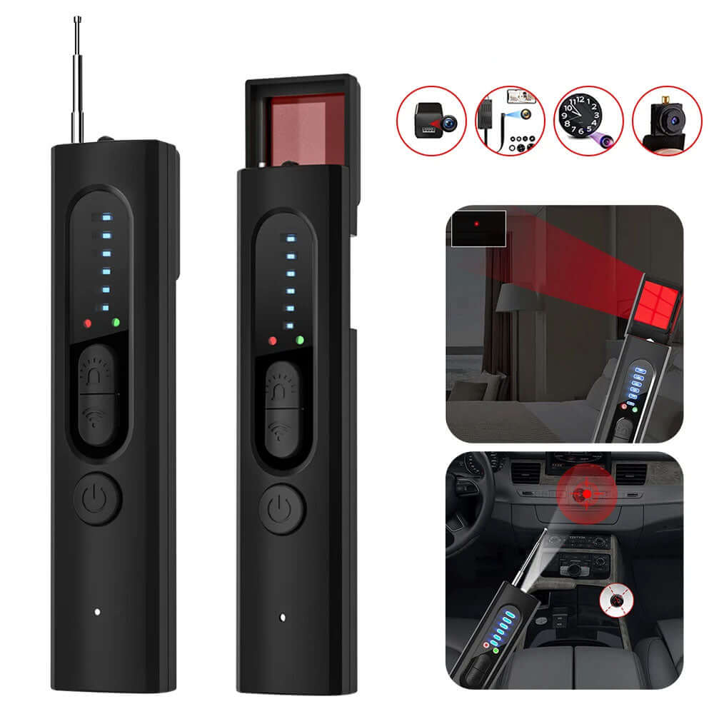 Hidden Camera & Bug Detector – Pocket Size Privacy Guardian for discreet surveillance and security.