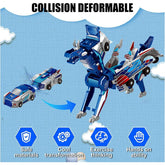 Collision Transforming Dinosaur Car toy showing car to dinosaur transformation with visual features highlighted.