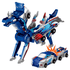 Collision Transforming Dinosaur Car changing from a vehicle to a dinosaur toy, showcasing crash and transform features.