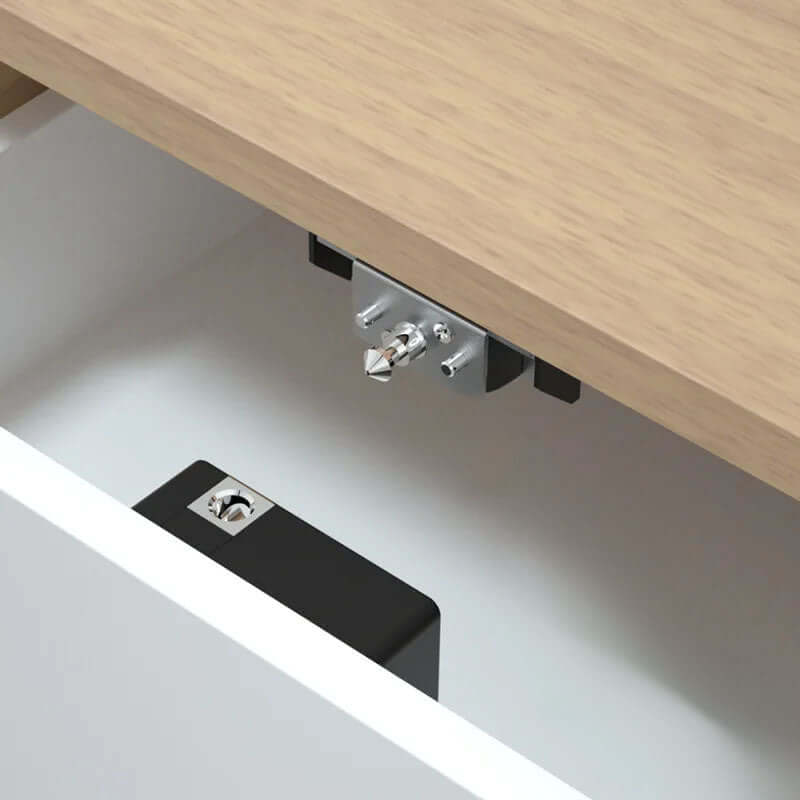Smart Drawer Lock installed inside a drawer, showcasing the invisible locking mechanism for enhanced security.