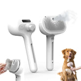 Pet Steam Brush designed for grooming, detangling, and de-shedding pets with ease, showcasing its features and usability.