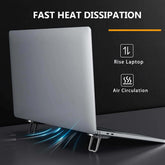 Laptop Stand for fast heat dissipation with air circulation and a sleek design.