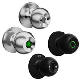 Keyless Smart Knob with App Control – Tap-In Smart Access, featuring multiple designs in silver and black.