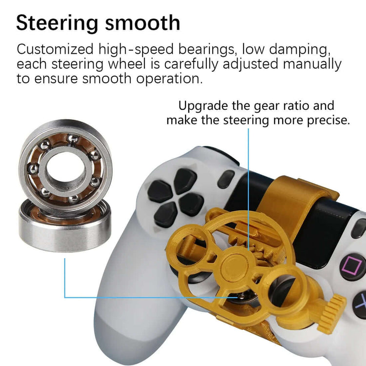 Mini Steering Wheel Game Controller Attachment features customized high-speed bearings for smooth operation.