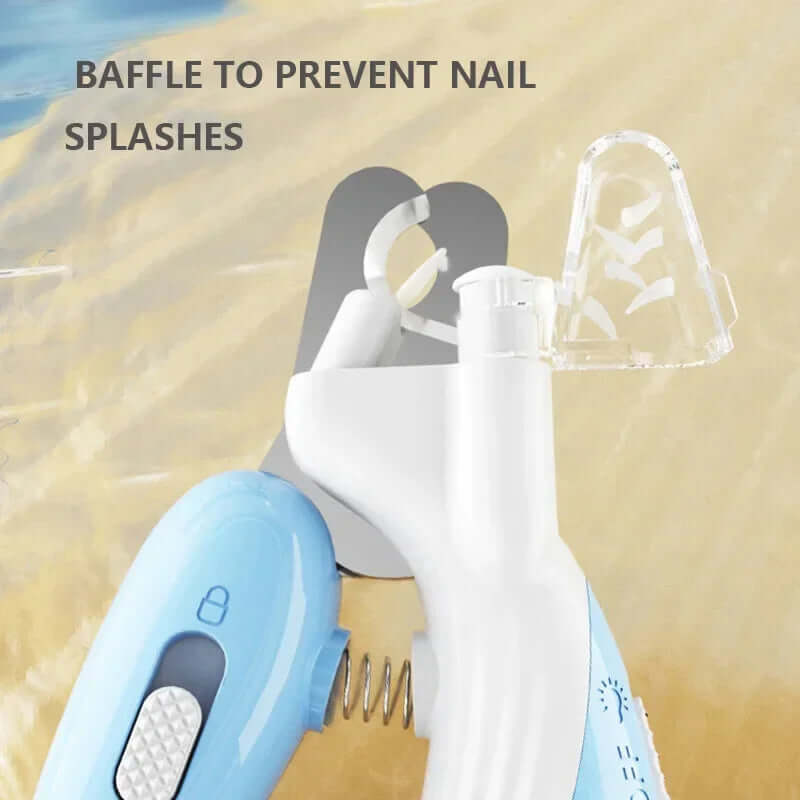 Pet Nail Clipper with LED Light showcasing safety baffle for stress-free grooming