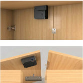 Smart Drawer Lock installed inside a cabinet, showing its invisible locking mechanism for added security.