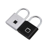 Smart Fingerprint Padlock in silver and black design, offering keyless entry with one-touch access.