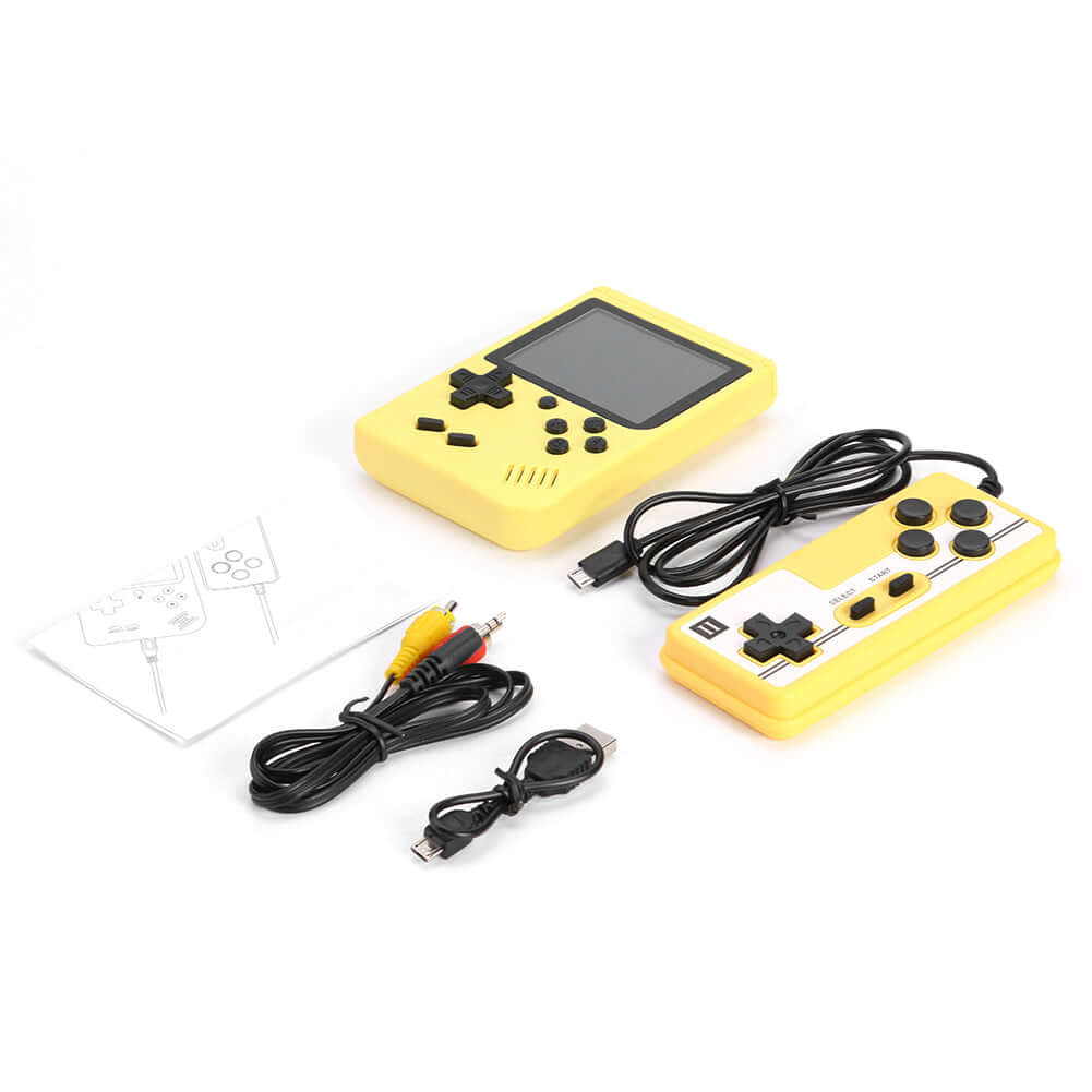 Retro Mini Handheld Game Console with accessories including controller and cables