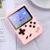 Retro Mini Handheld Game Console showcasing a classic platform game on screen, pink design, and classic D-Pad controls