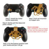 Mini Steering Wheel Game Controller Attachment installation steps for easy setup on PS4 controller.
