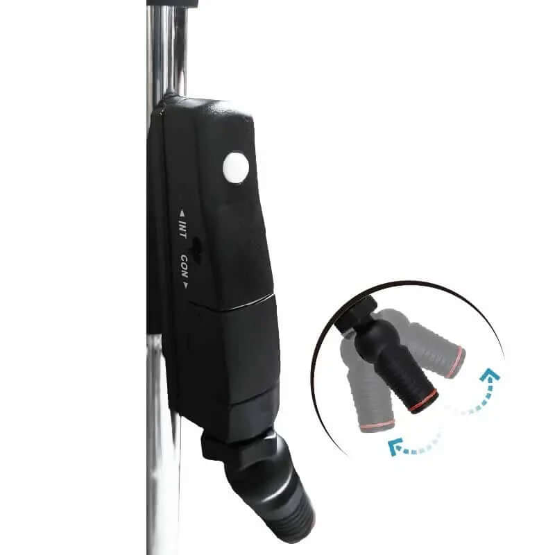 Close-up of Golf Laser Putting Trainer attached to a golf club, showing adjustable laser for improving putting accuracy.