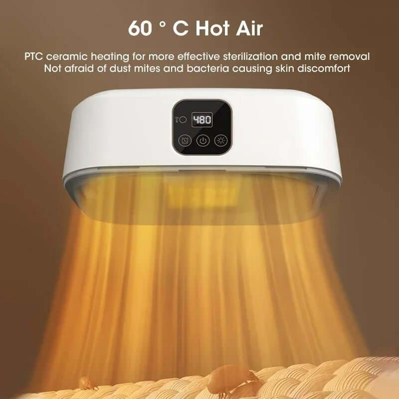 60 °C Hot Air Electric Travel Clothes Dryer with PTC ceramic heating for effective sterilization and mite removal.