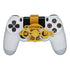 Mini Steering Wheel Game Controller Attachment attached to a PS4 controller for enhanced racing gameplay.