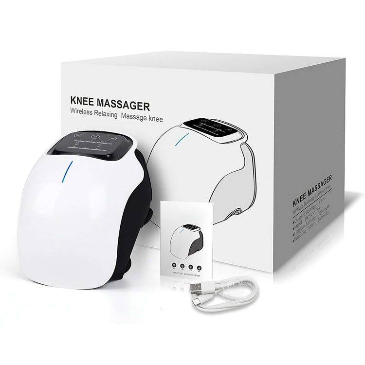 Electric Knee Therapy Device – Wearable Heat & Red Light Relief with packaging and accessories.
