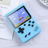 Light blue Retro Mini Handheld Game Console displaying vintage video game, portable design perfect for nostalgic gaming experience.