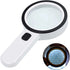30X LED Magnifying Glass showing clear text, ideal for reading in low light conditions.