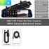 Dash Cam Mirror Screen showing 4K display features like Carplay, Android Auto, and Bluetooth 5.0 for smarter driving.
