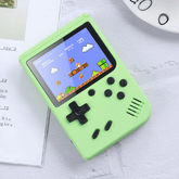 Retro Mini Handheld Game Console displaying a classic platform game on a light background.