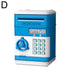 Kids Digital Safe Money Bank in blue with password keypad and LED lights for kids to save money.