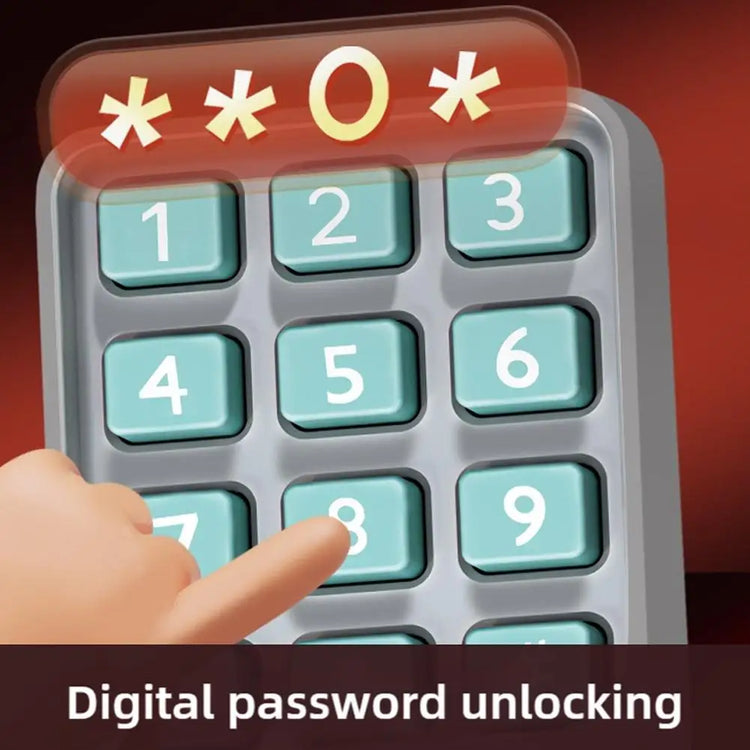 Kids Digital Safe Money Bank digital password unlocking keypad with numbers and symbol.