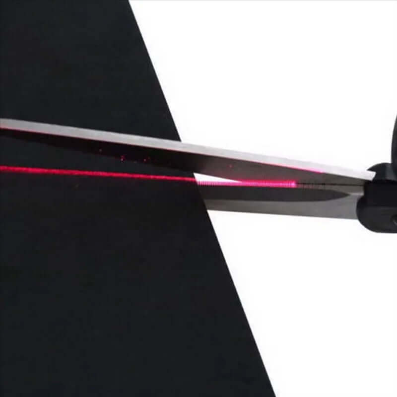 Laser Guided Scissors cutting with precision using red laser beam.