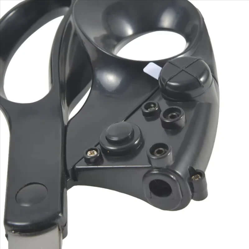 Close-up of Laser Guided Scissors showing precision laser technology for accurate cuts. Ideal tool for craft and sewing projects.